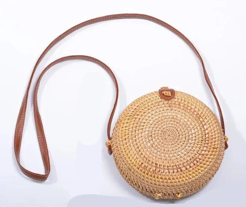 Mini straw crossbody bag