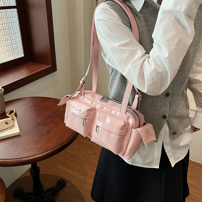 Céline | Yellow Multi-pocket Korean Shoulder Bag