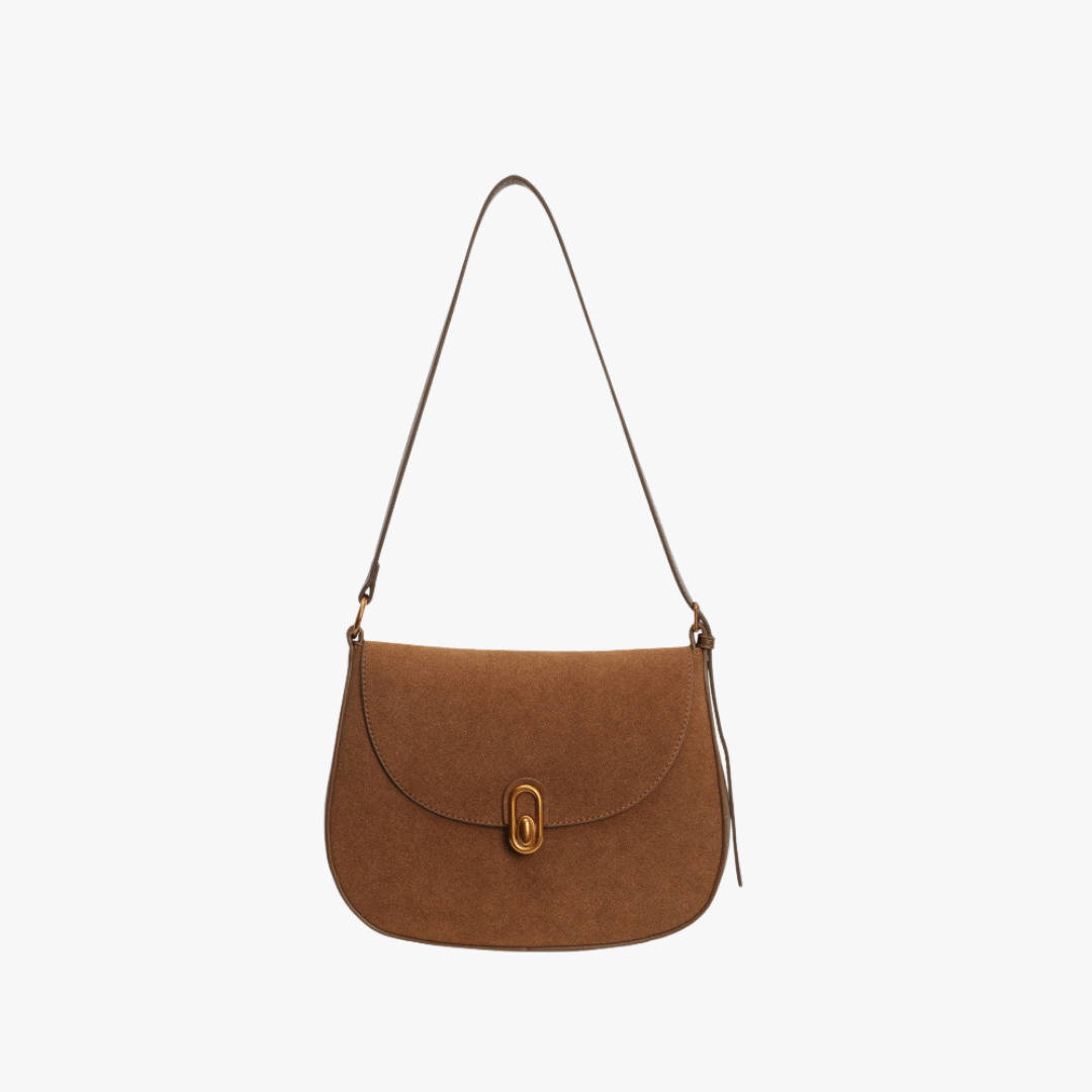 Suede Half Moon Crossbody Bag
