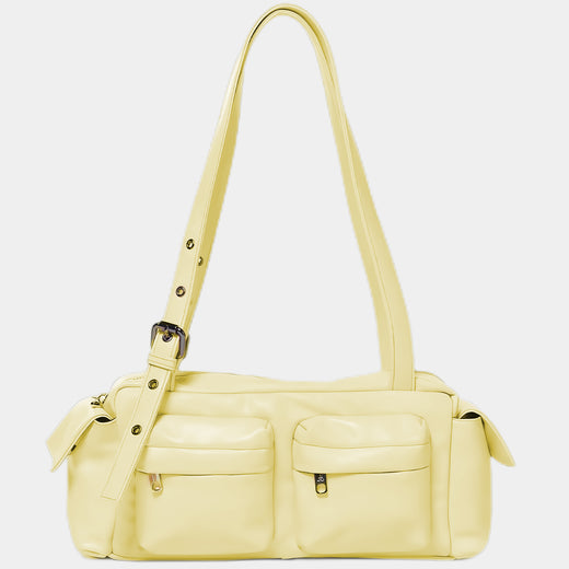 Yellow Multi-pocket Shoulder Bag