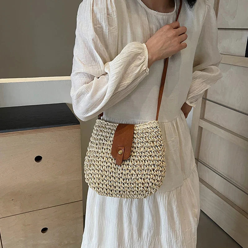 Mini Straw Crossbody Bag