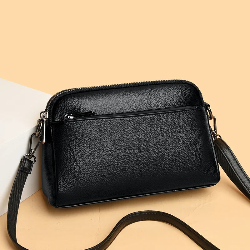 Leather crossbody shoulder bag
