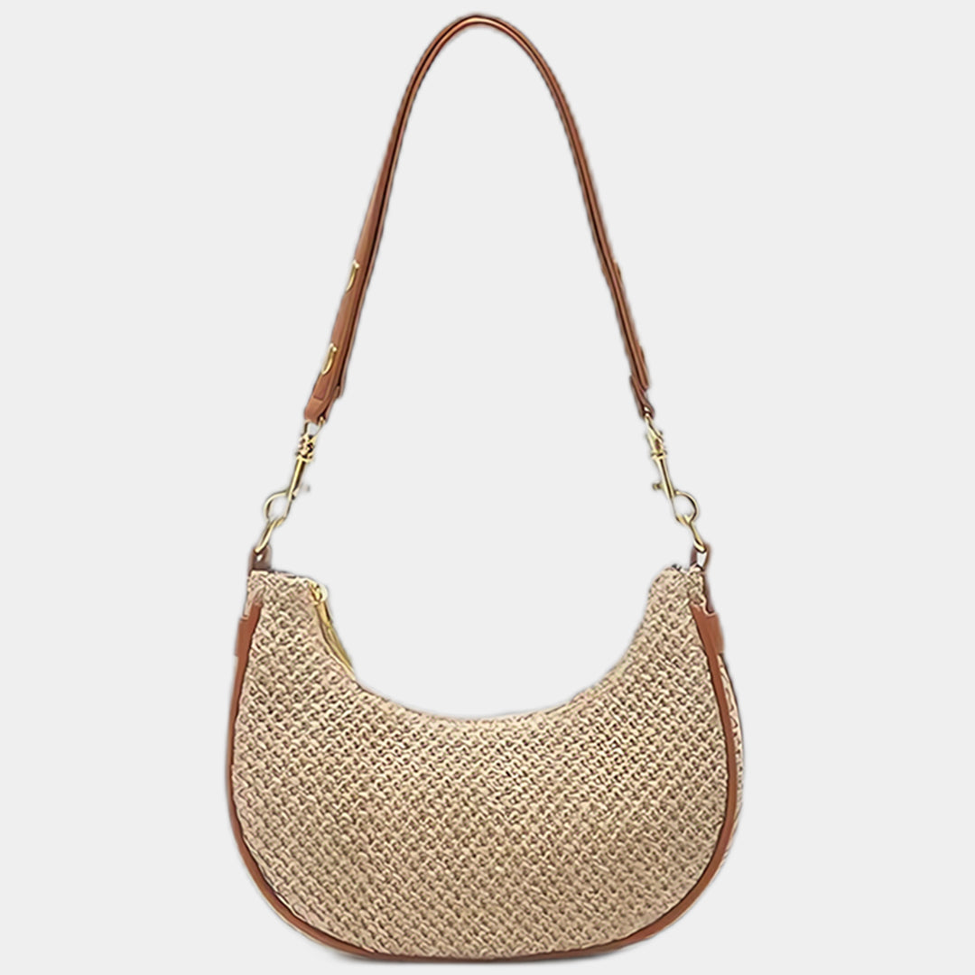 Mini straw shoulder bag