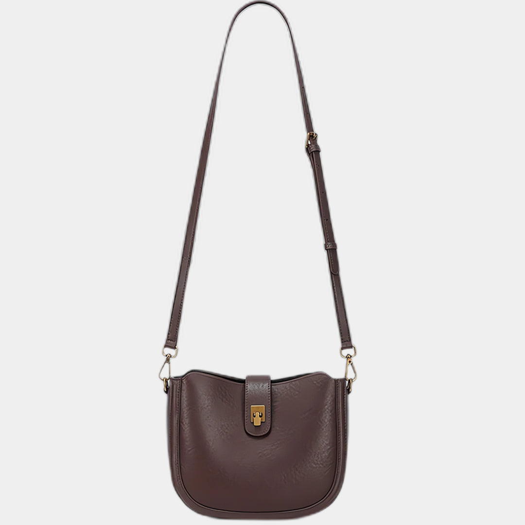 Gwenaëlle | Brown leather Crossbody Bag