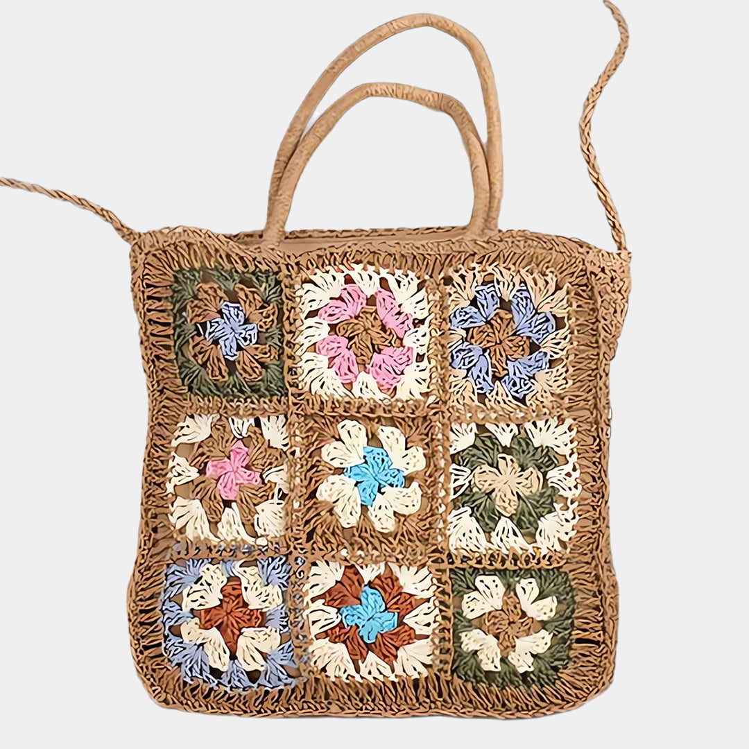 Straw shoulder bag