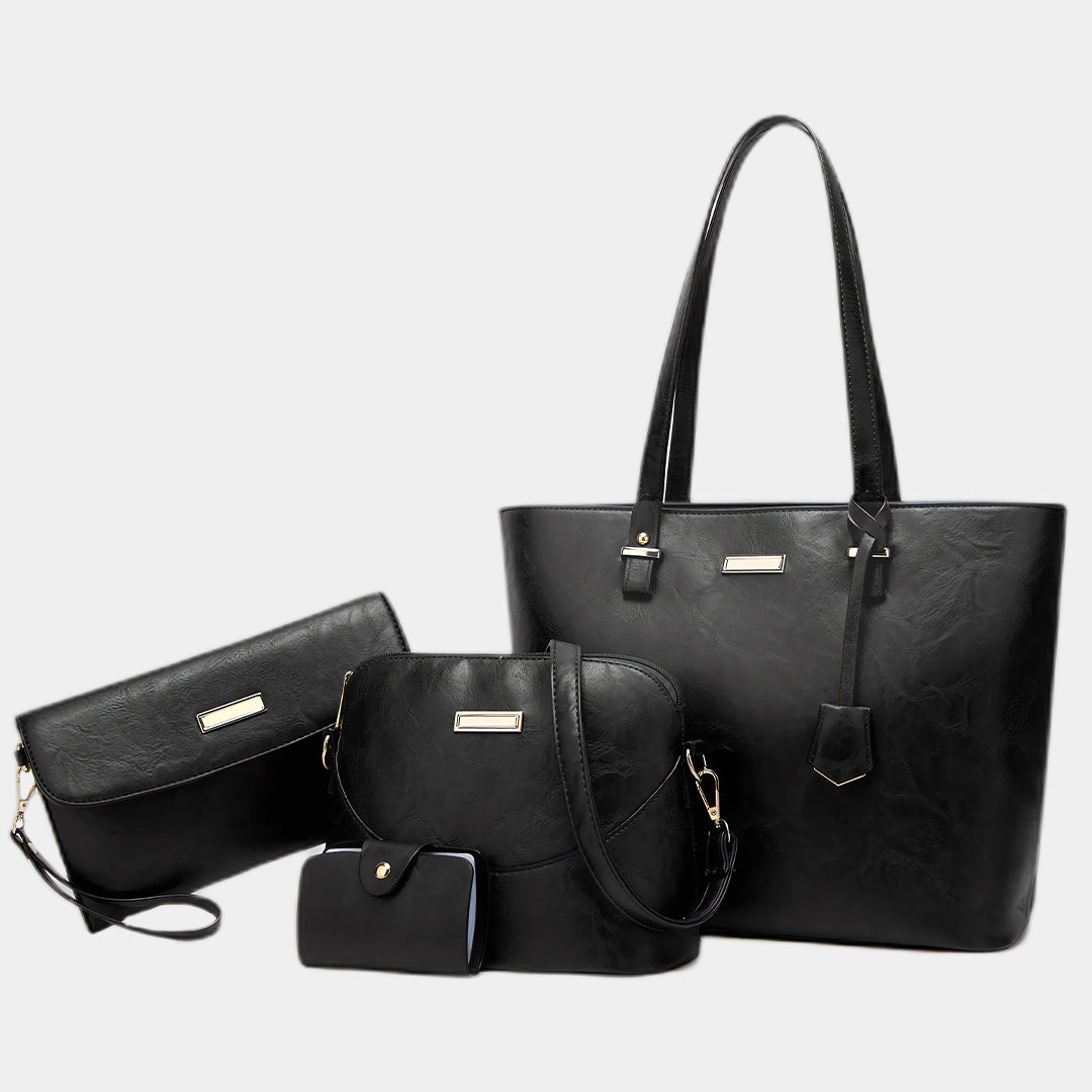 Set of leather shoulder bags