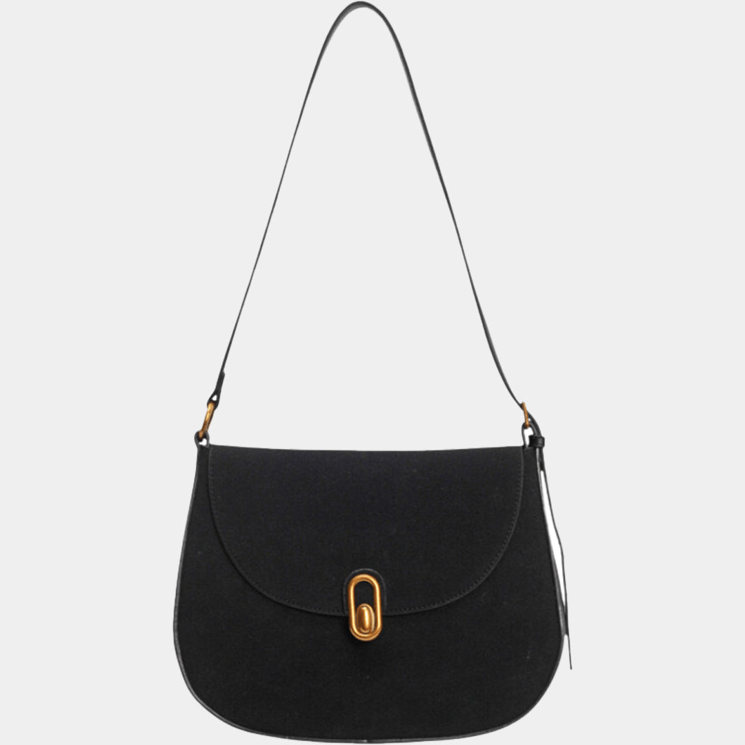 Suede Half Moon Crossbody Bag
