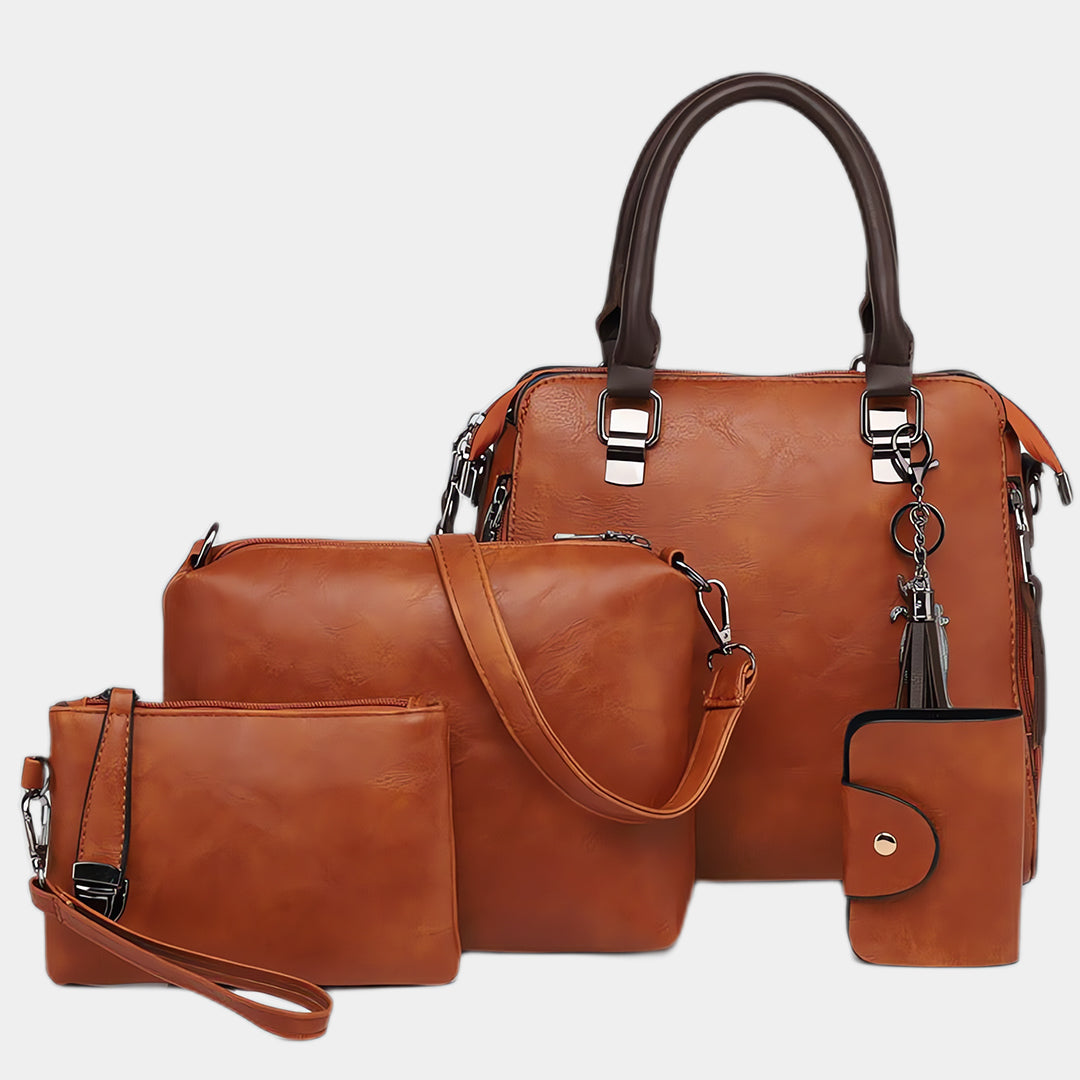 Set of 4 leather shoulder bags