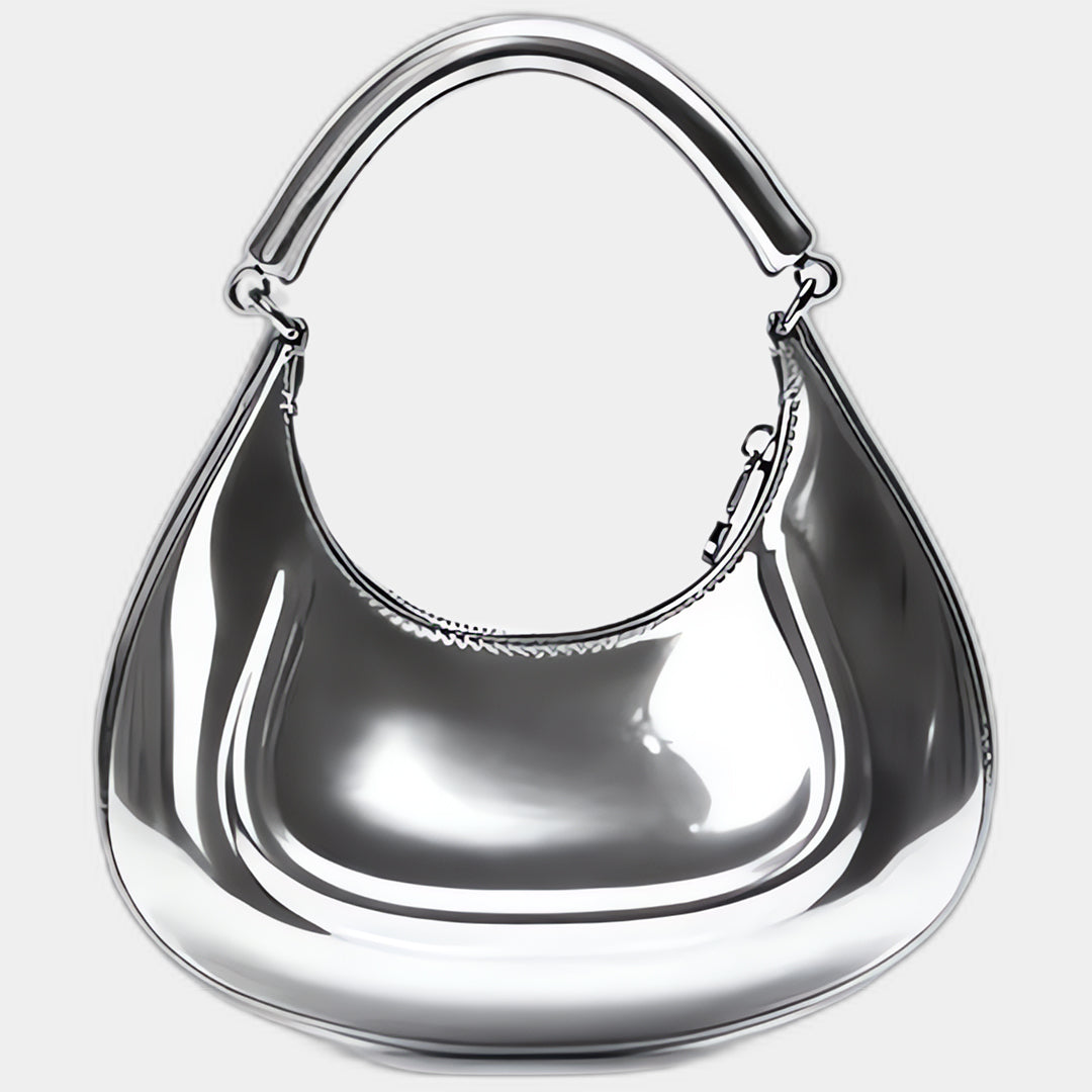 Silver Crescent Crossbody Bag