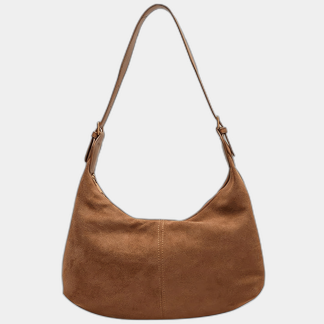 Suede crescent crossbody bag