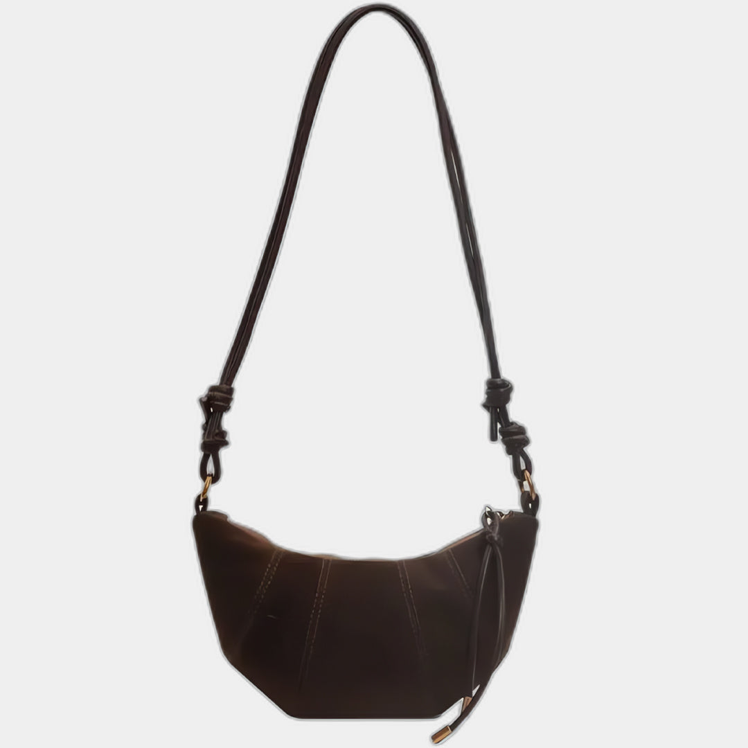 Suede crescent crossbody bag