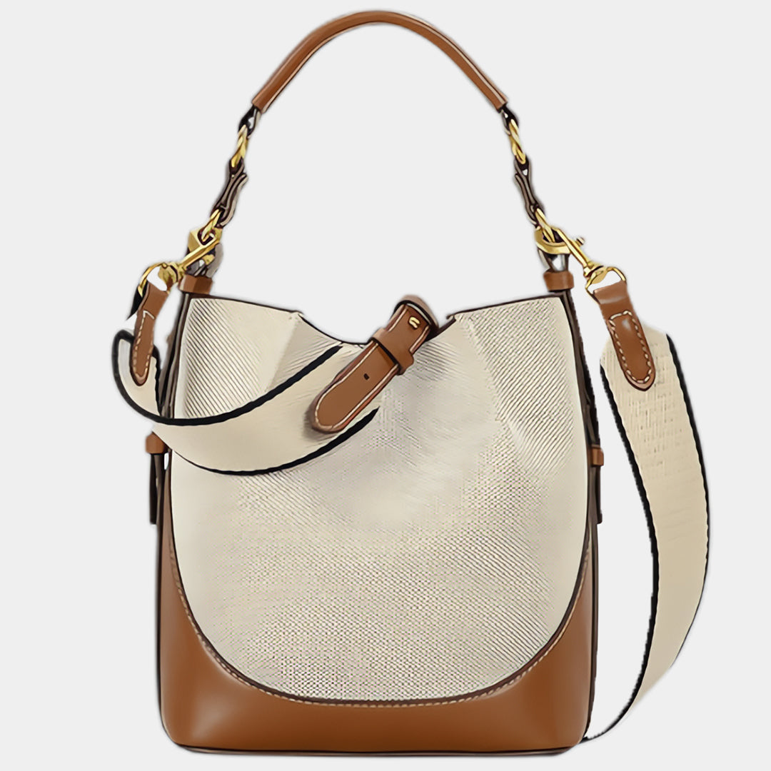 Leather Bucket Crossbody Bag
