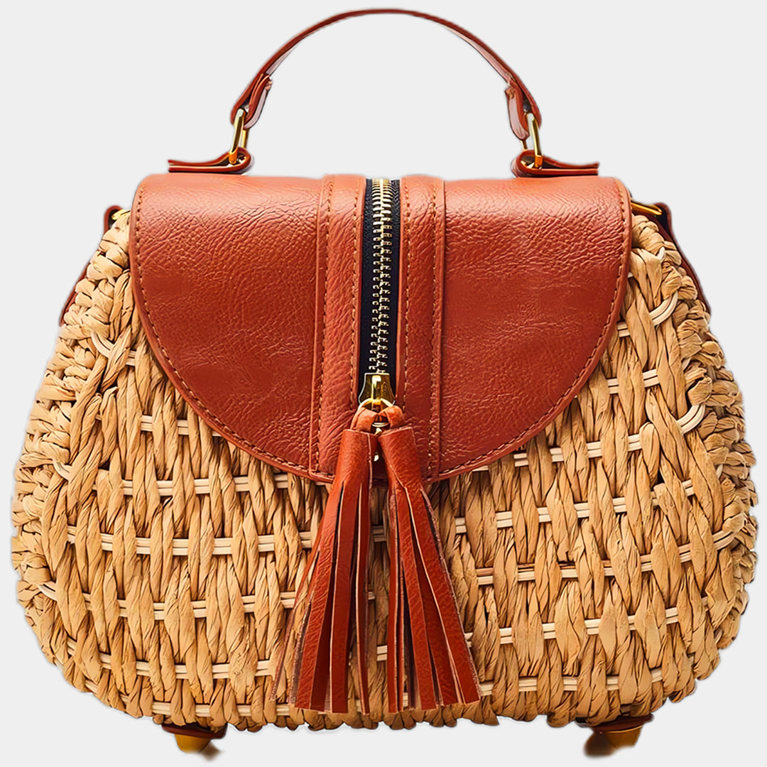 Mini straw crossbody bag