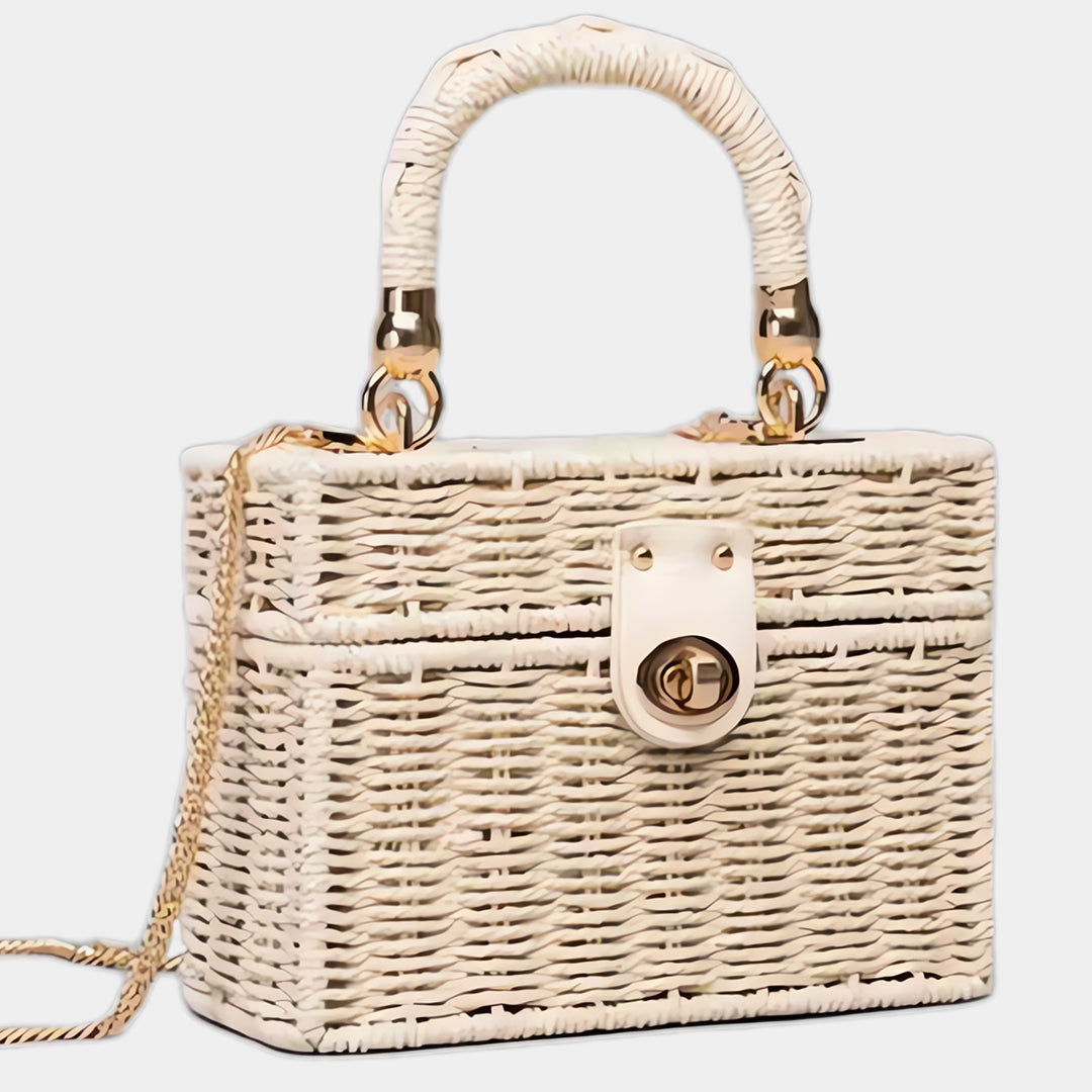 Sabrina | Vintage Straw Crossbody Bag