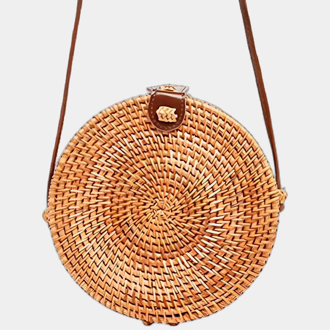 Mini straw crossbody bag