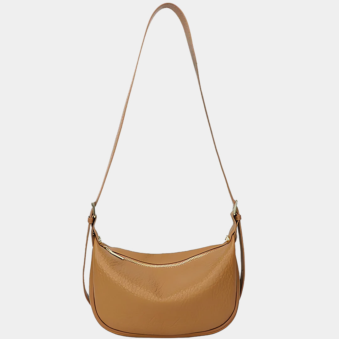 Camel Leather Crossbody Bag