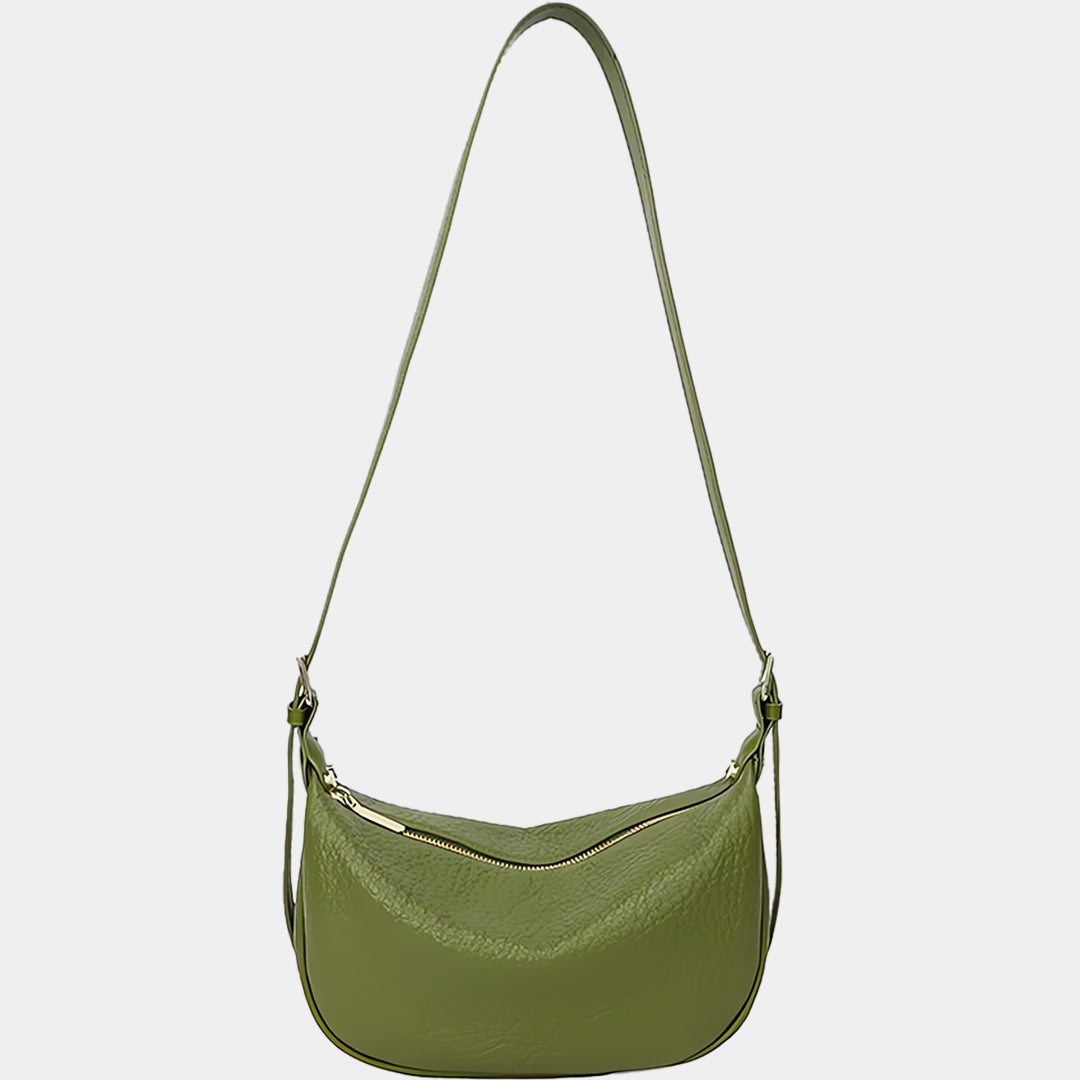 Leather Crescent Crossbody Bag