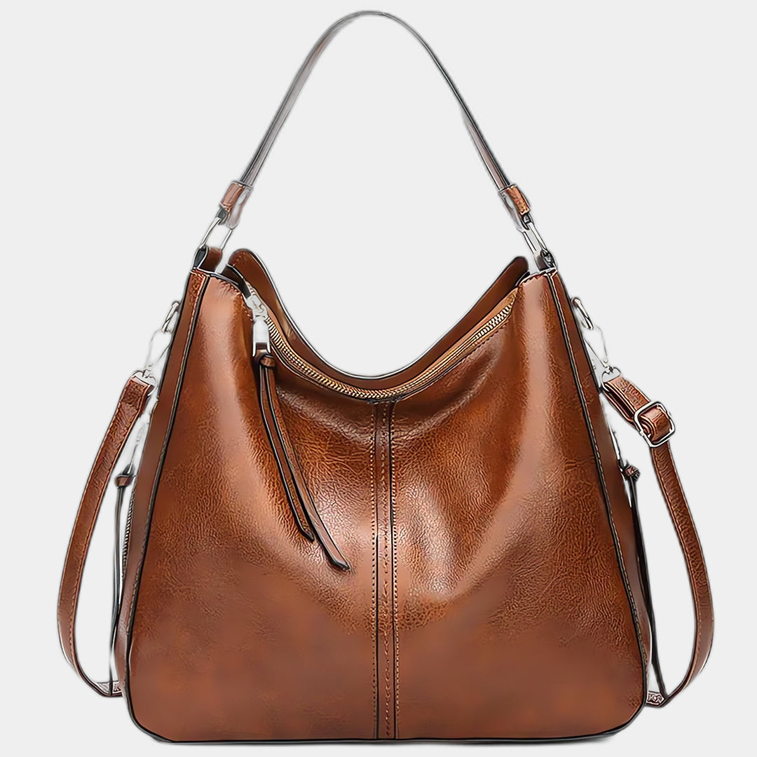 Najat | Brown Leather Crossbody Bag