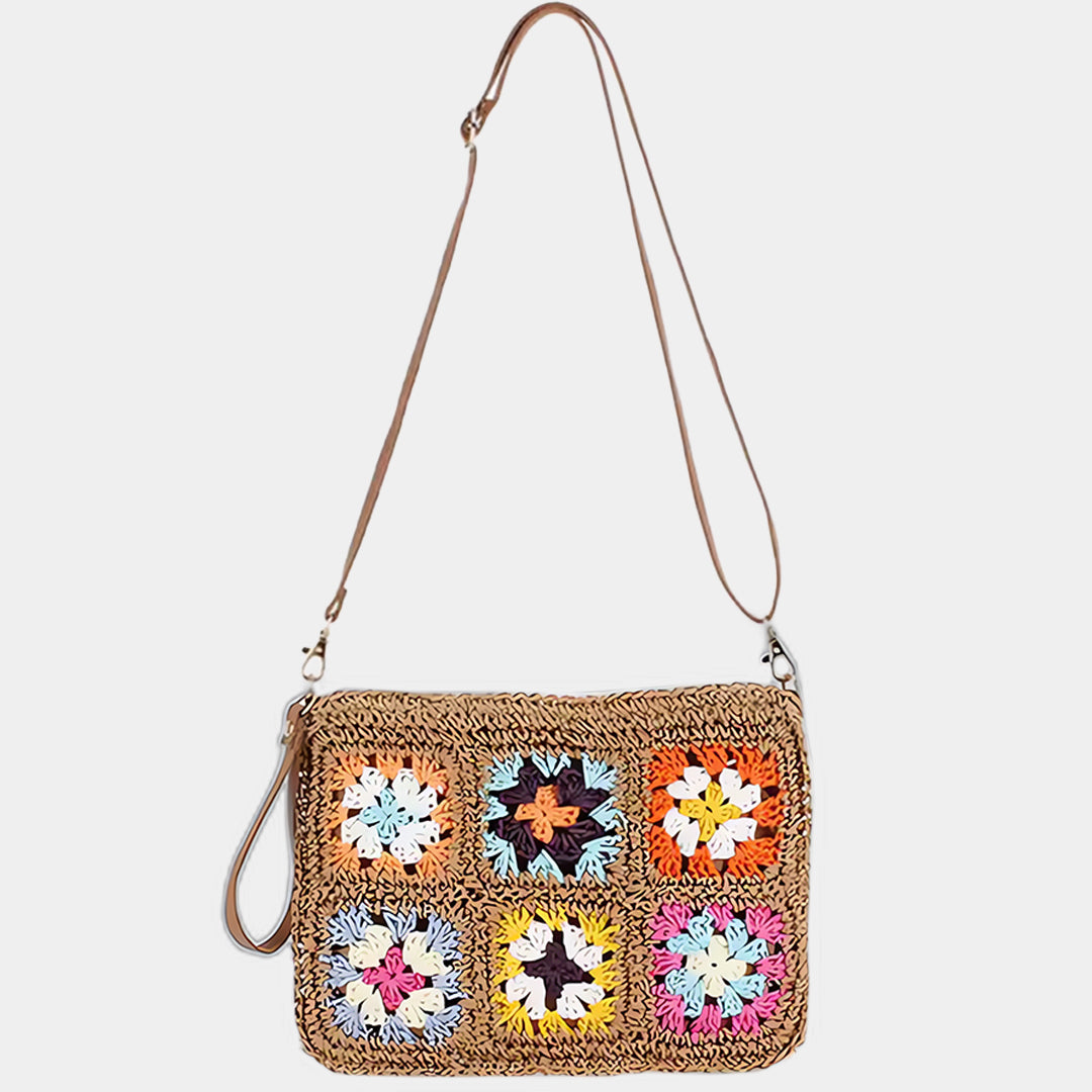 Lison | Brown Straw Crossbody Bag