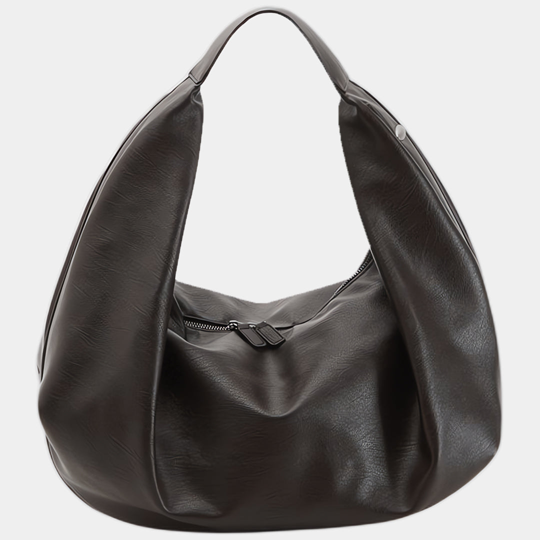 Leather Crescent Shoulder Bag