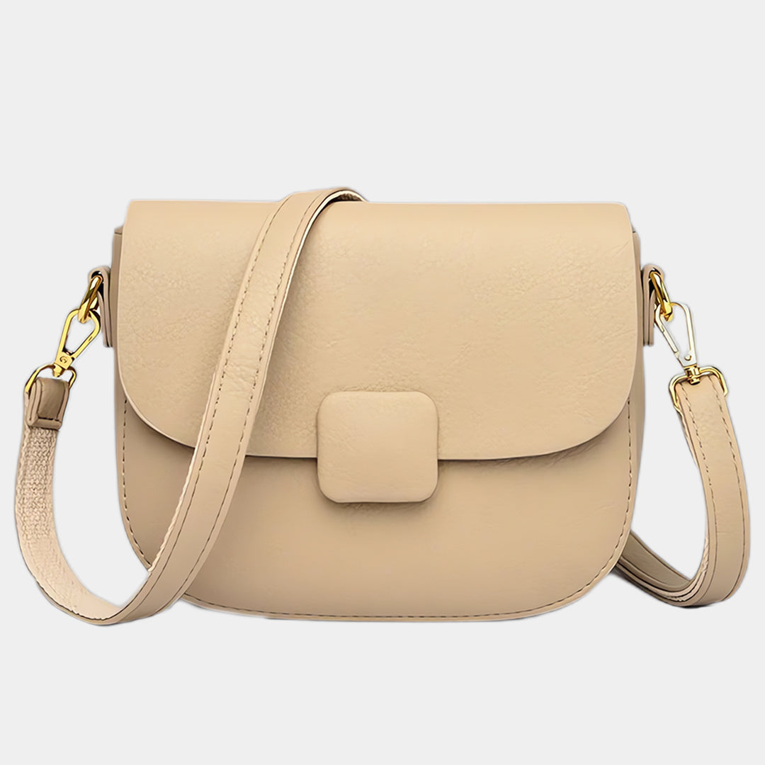 Beige Leather Crossbody Bag