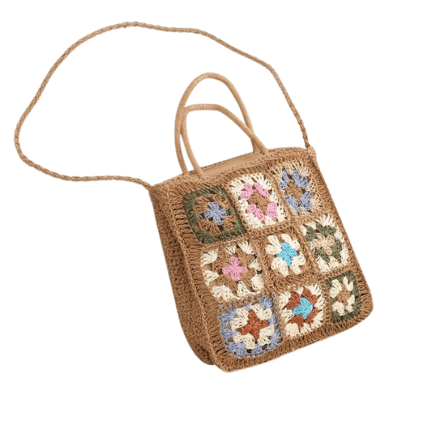 Straw shoulder bag