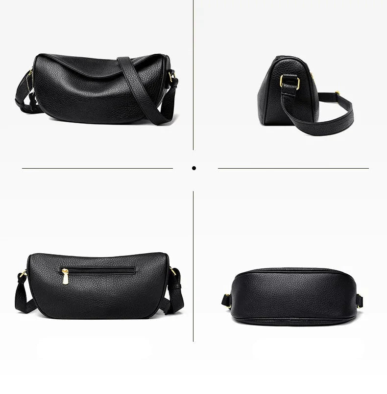 Madeleine | Crescent leather Crossbody Bag