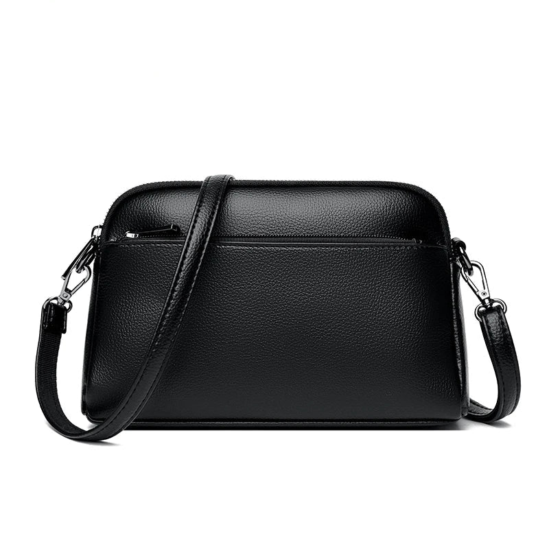 Leather crossbody shoulder bag